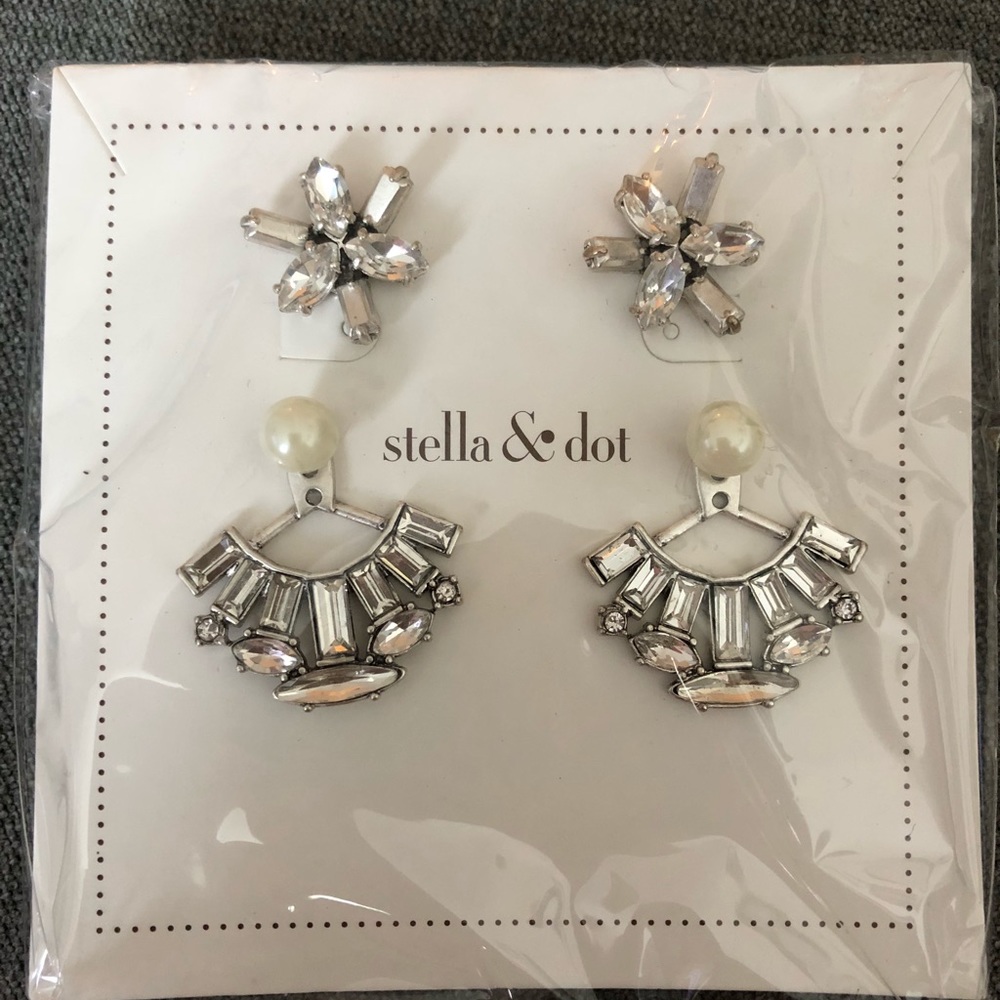 NIB Stella & Dot Starburst Ear Jackets
